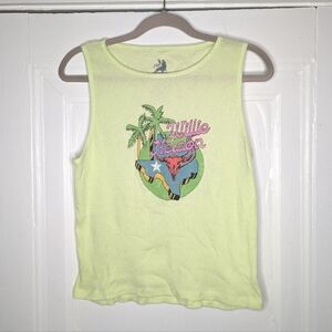 Willie Nelson Ribbed Green Tank Top Woman's Large